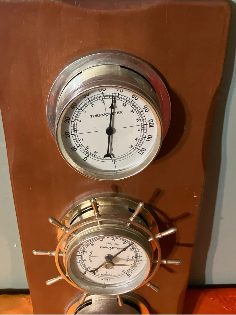 Vintage Sunbeam Nautical Weather Station Barometer, Temperature, Humidity